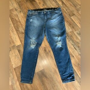 Torrid Blue Bombshell Skinny Distressed Jeans Classic Style Sz 26XT